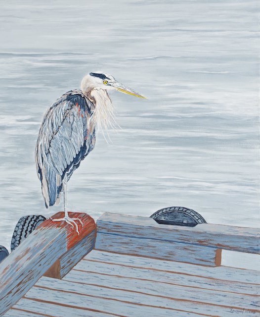 <B>Goélands d'Audubon</B> <BR>Huile sur toile galerie  <BR>40.64 cm x 50.8 cm (16” x 20”) - 2016