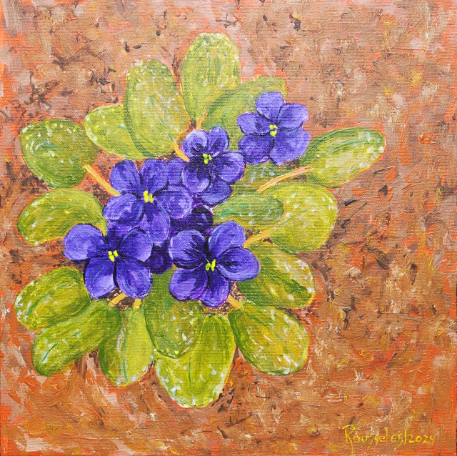 <B>Campanules</B> <BR>Acrylique sur papier <BR>30.5 cm x 40.6 cm (12