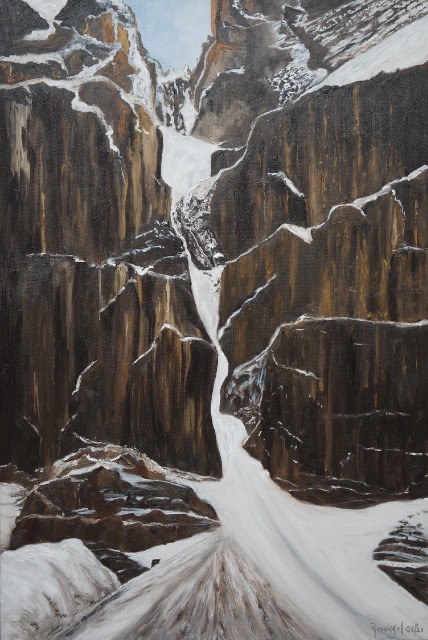 <B>Près du glacier Crowfoot</B>  <BR>Parc national Banff, Alta <BR>Huile sur toile galerie  <BR>91.44 cm x 60.96 cm  (36