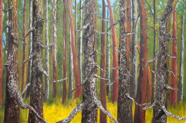 <B>Arbres</B>  <BR>Shippagan, N.-B. <BR>Huile sur toile gallerie  <BR>60.96 cm x 91.44 cm  (24