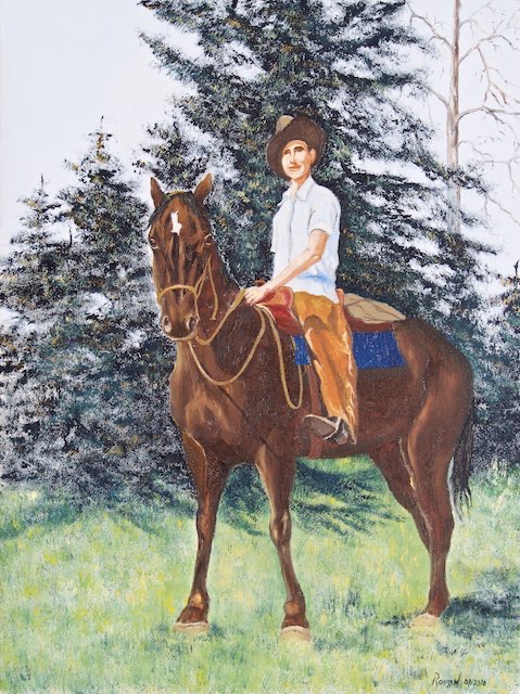 <B>Mel et Spunky</B> <span style=color:purple>●</span> <BR>Huile sur toile <BR>45.72 cm x 60.96 cm (18