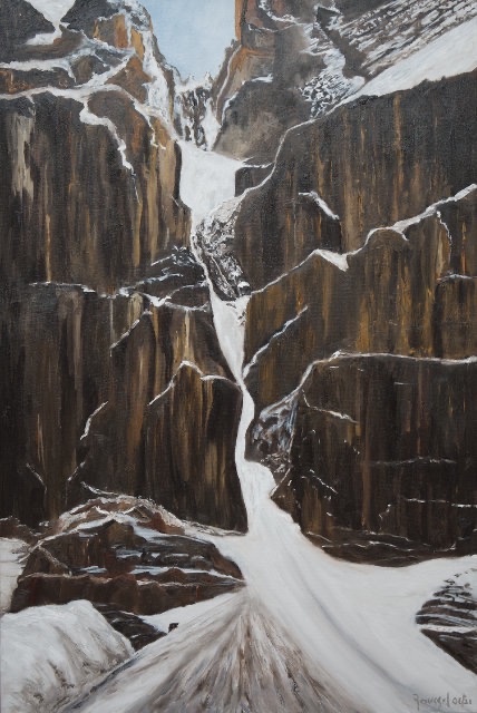 <B>Near Crowfoot Glacier</B>  <BR>Banff National Park, Alta <BR>Oil on gallery canvas  <BR>91.44 cm x 60.96 cm  (36