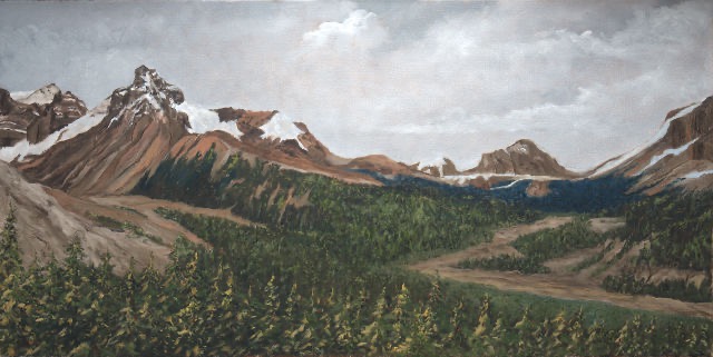 <B>Valley of the Ten Peaks</B>  <BR>Moraine Lake - Canadian Rockies  <BR>Banff National Park, Alta.  <BR>Oil on canvas  <BR>45.72 cm x 60.96 cm  (18