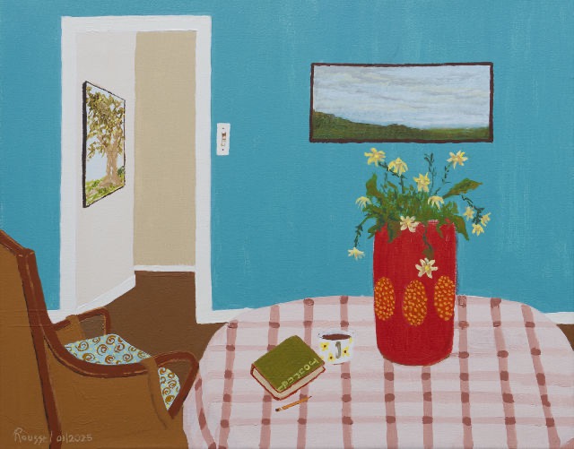 <B>Relax and Reflect</B> <BR>Acrylic on canvas <BR>40.64 cm x 50.8 cm  (16