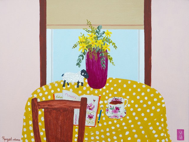 <B>Oh! So Pink</B> <BR>Acrylic on canvas <BR>45.72 cm x 60.96 cm  (18